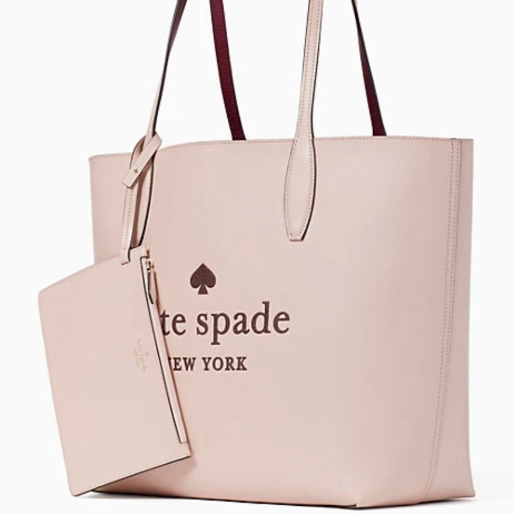 Authentic KATE SPADE Reversible leather tote & wristlet - Picture 4 of 16